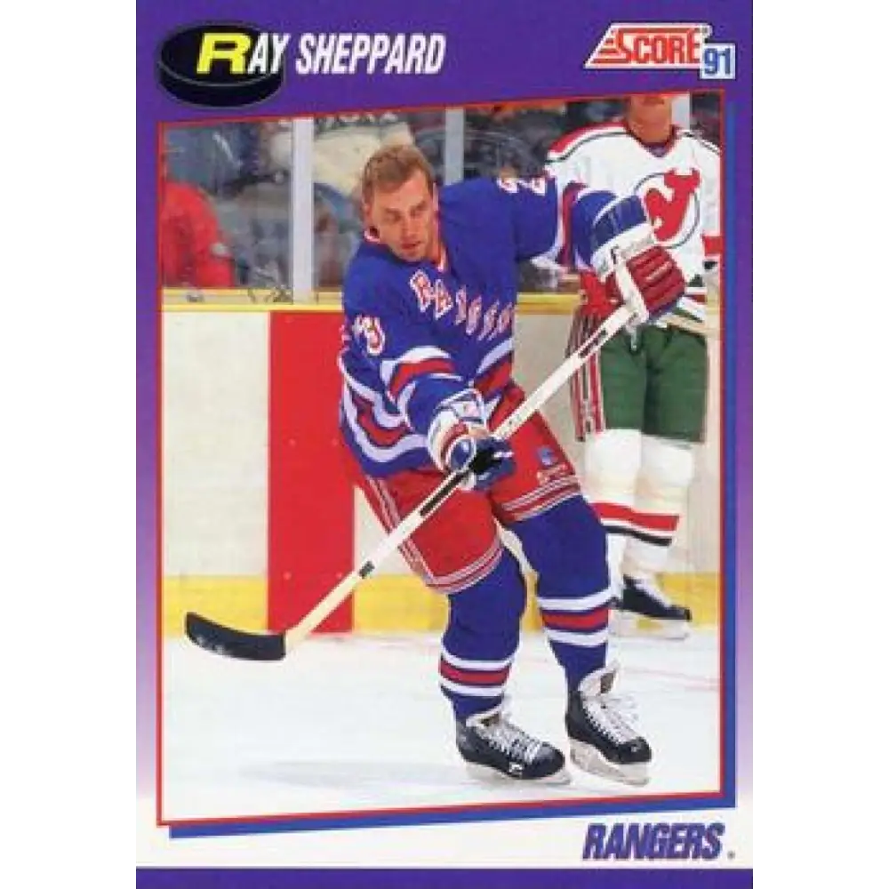 1991-92 Score American #213 Ray Sheppard NM-MT New York Rangers Hockey Card  Image 1