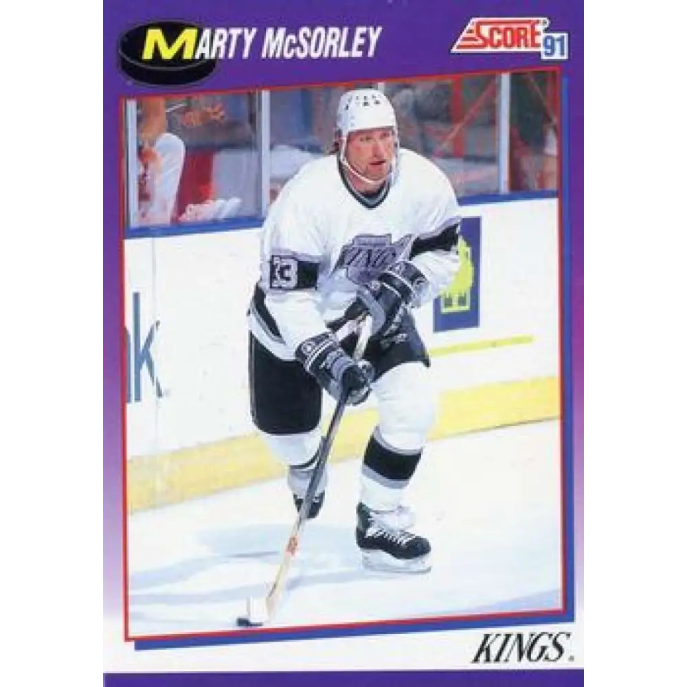 1991-92 Score American #217 Marty McSorley NM-MT Los Angeles Kings Hockey Card  Image 1