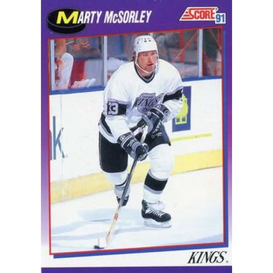 1991-92 Score American #217 Marty McSorley NM-MT Los Angeles Kings Hockey Card  Image 1