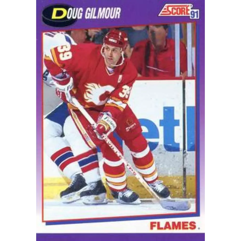 1991-92 Score American #218 Doug Gilmour NM-MT Calgary Flames Hockey Card  Image 1