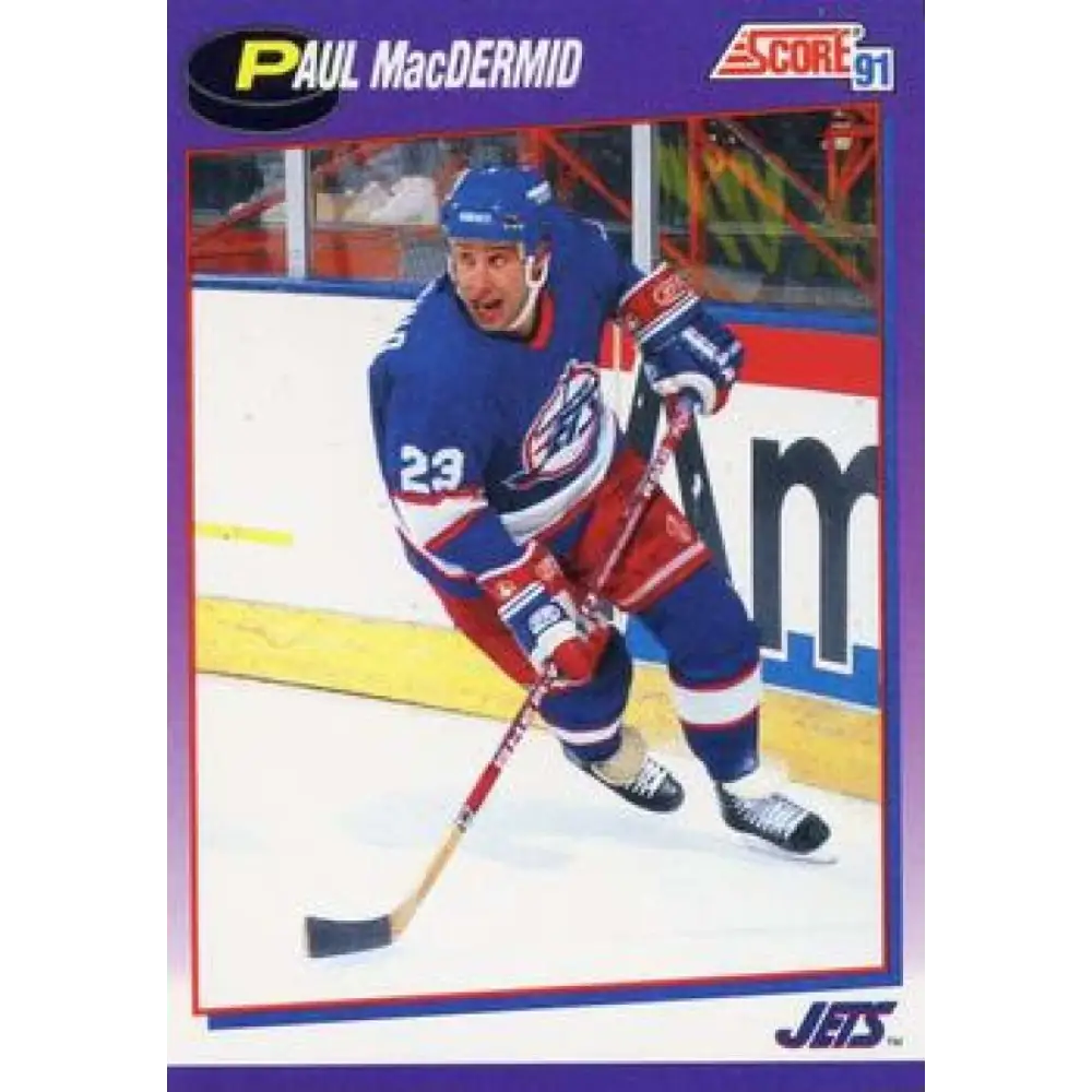 1991-92 Score American #219 Paul MacDermid NM-MT Winnipeg Jets Hockey Card  Image 1