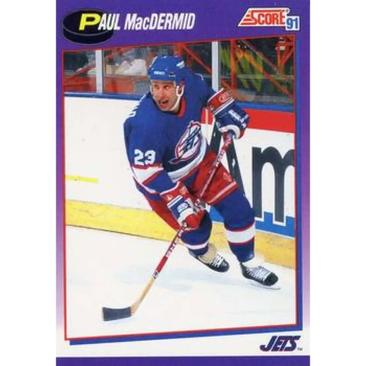 1991-92 Score American #219 Paul MacDermid NM-MT Winnipeg Jets Hockey Card  Image 1