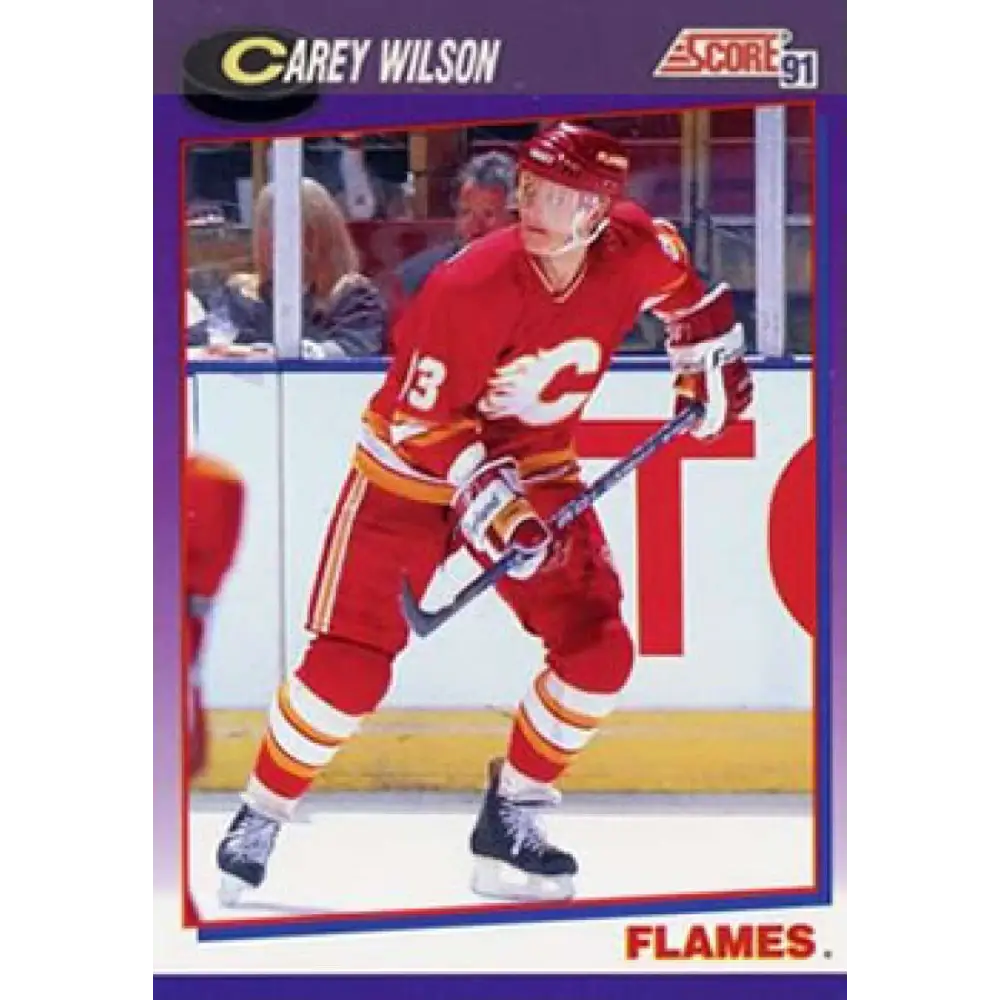 1991-92 Score American #227 Carey Wilson NM-MT Calgary Flames Hockey Card  Image 1
