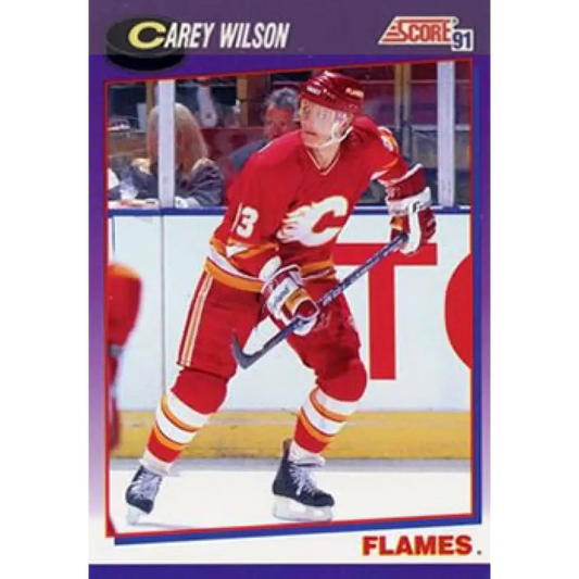 1991-92 Score American #227 Carey Wilson NM-MT Calgary Flames Hockey Card  Image 1