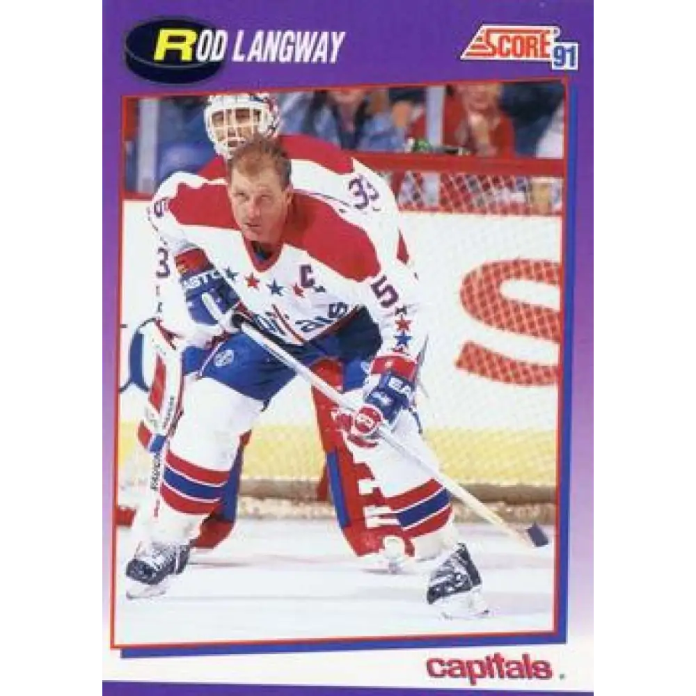 1991-92 Score American #228 Rod Langway NM-MT Washington Capitals Hockey Card  Image 1