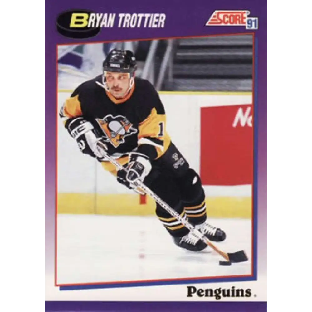 1991-92 Score American #229 Bryan Trottier NM-MT Pittsburgh Penguins Hockey Card  Image 1