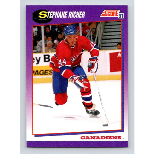 1991-92 Score American #234 Stephane Richer NM-MT Montreal Canadiens Hockey Card  Image 1