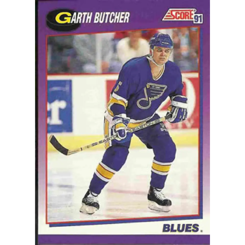 1991-92 Score American #24 Garth Butcher NM-MT St. Louis Blues Hockey Card  Image 1