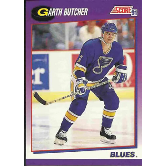 1991-92 Score American #24 Garth Butcher NM-MT St. Louis Blues Hockey Card  Image 1