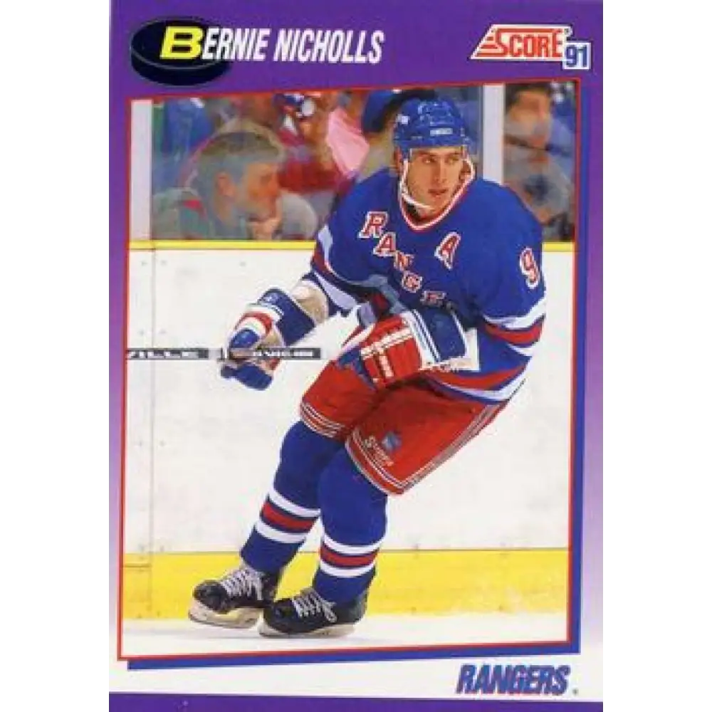 1991-92 Score American #240 Bernie Nicholls NM-MT New York Rangers Hockey Card  Image 1