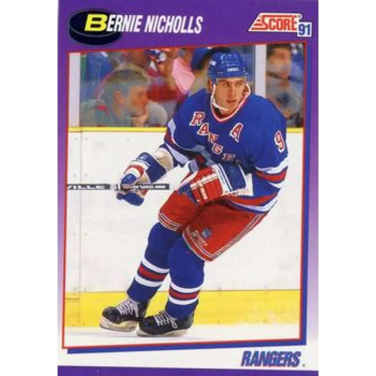 1991-92 Score American #240 Bernie Nicholls NM-MT New York Rangers Hockey Card  Image 1