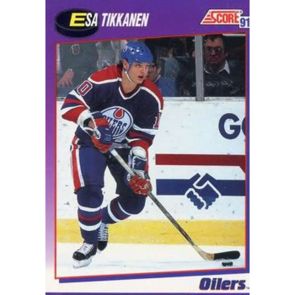1991-92 Score American #241 Esa Tikkanen NM-MT Edmonton Oilers Hockey Card  Image 1