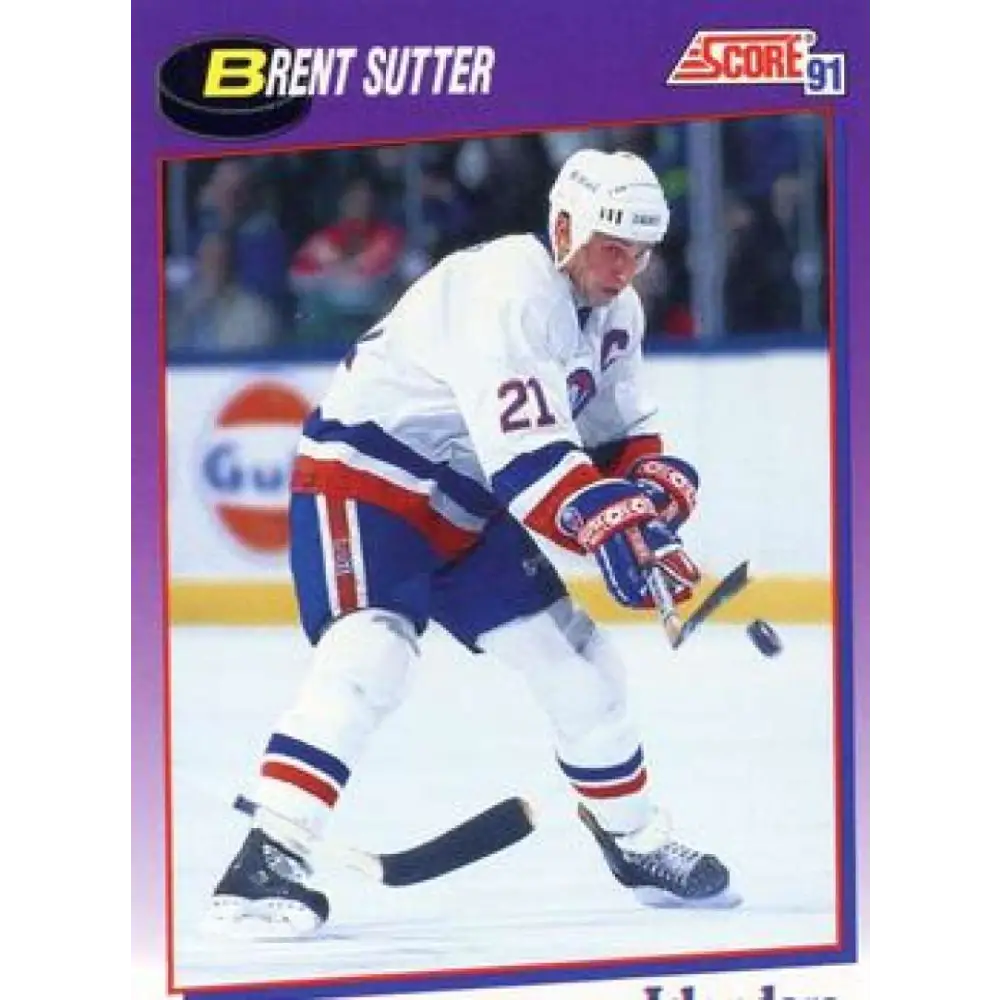 1991-92 Score American #243 Brent Sutter NM-MT New York Islanders Hockey Card  Image 1