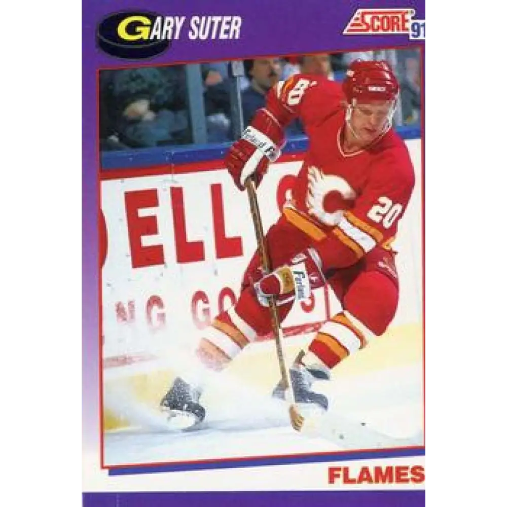 1991-92 Score American #244 Gary Suter NM-MT Calgary Flames Hockey Card  Image 1