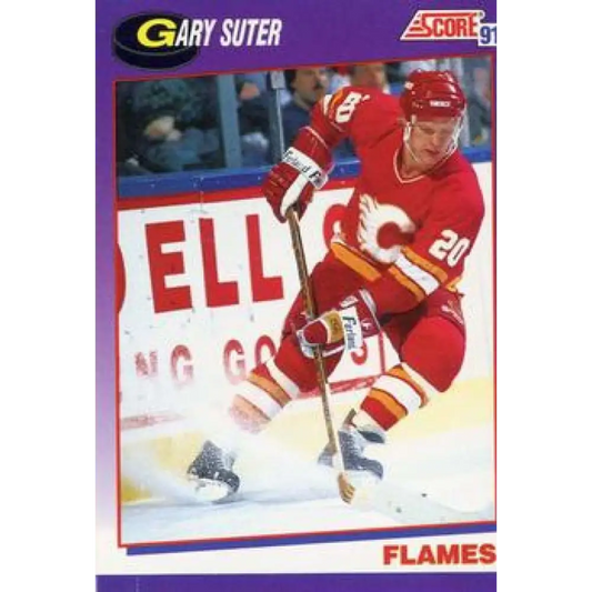 1991-92 Score American #244 Gary Suter NM-MT Calgary Flames Hockey Card  Image 1
