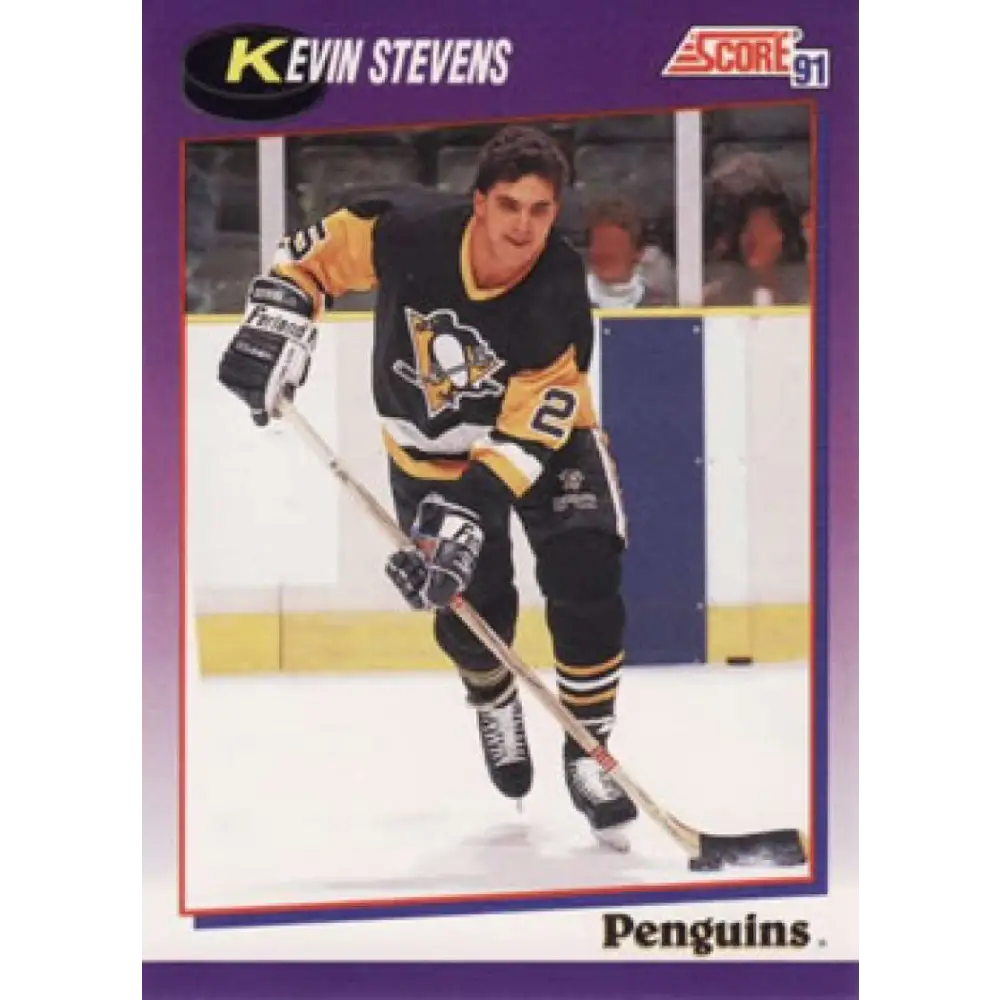 1991-92 Score American #248 Kevin Stevens NM-MT Pittsburgh Penguins Hockey Card  Image 1