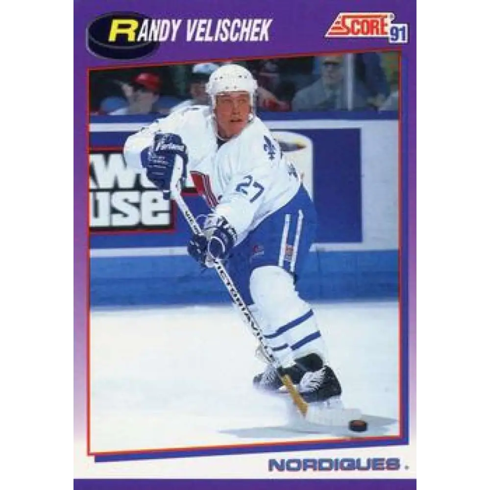 1991-92 Score American #257 Randy Velischek NM-MT Quebec Nordiques Hockey Card  Image 1
