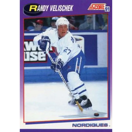1991-92 Score American #257 Randy Velischek NM-MT Quebec Nordiques Hockey Card  Image 1