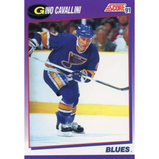 1991-92 Score American #258 Gino Cavallini NM-MT St. Louis Blues Hockey Card  Image 1