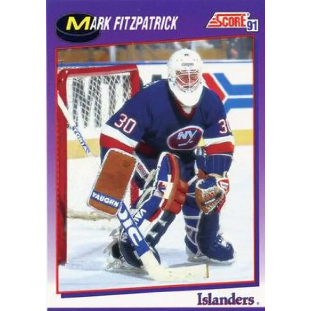1991-92 Score American #266 Mark Fitzpatrick NM-MT New York Islanders Hockey Card  Image 1