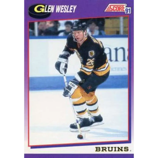 1991-92 Score American #273 Glen Wesley NM-MT Boston Bruins Hockey Card  Image 1