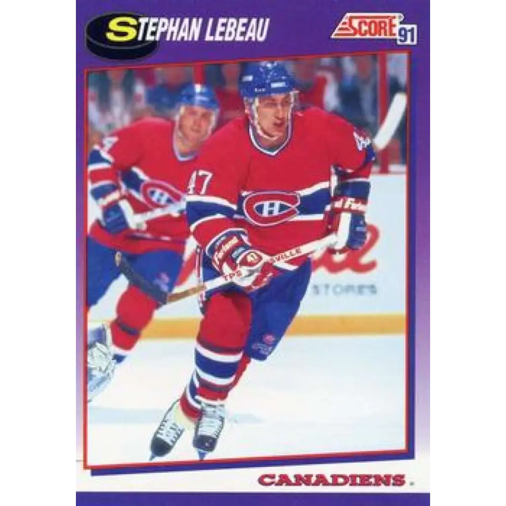 1991-92 Score American #274 Stephan Lebeau NM-MT Montreal Canadiens Hockey Card  Image 1