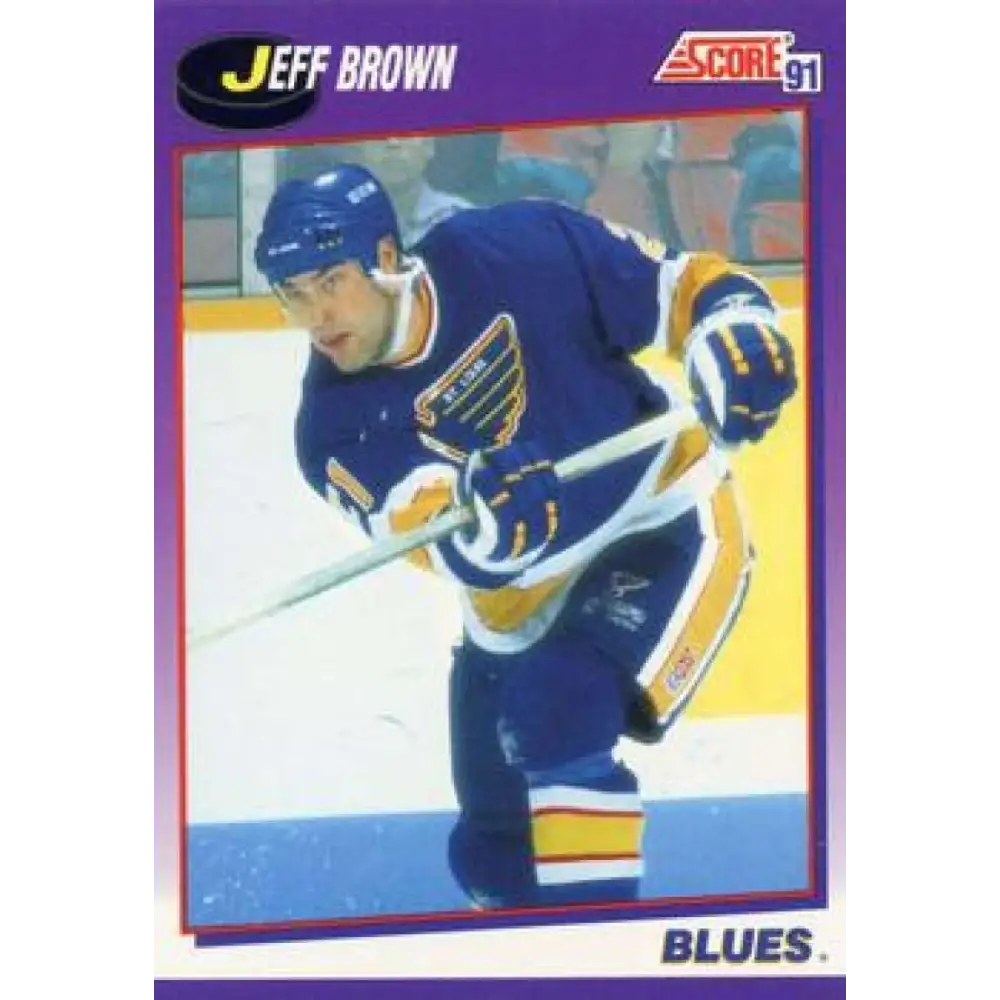 1991-92 Score American #276 Jeff Brown NM-MT St. Louis Blues Hockey Card  Image 1