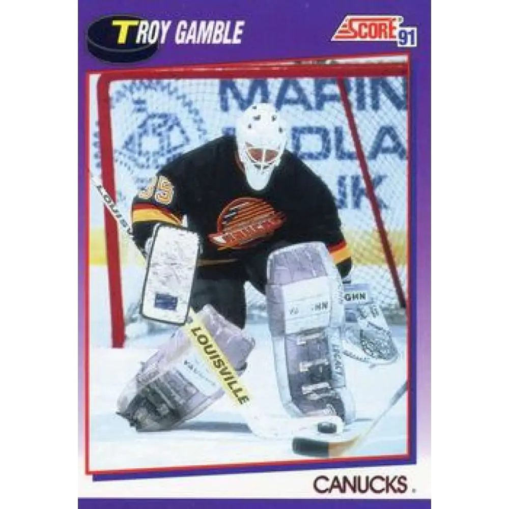 1991-92 Score American #282 Troy Gamble NM-MT Vancouver Canucks Hockey Card  Image 1