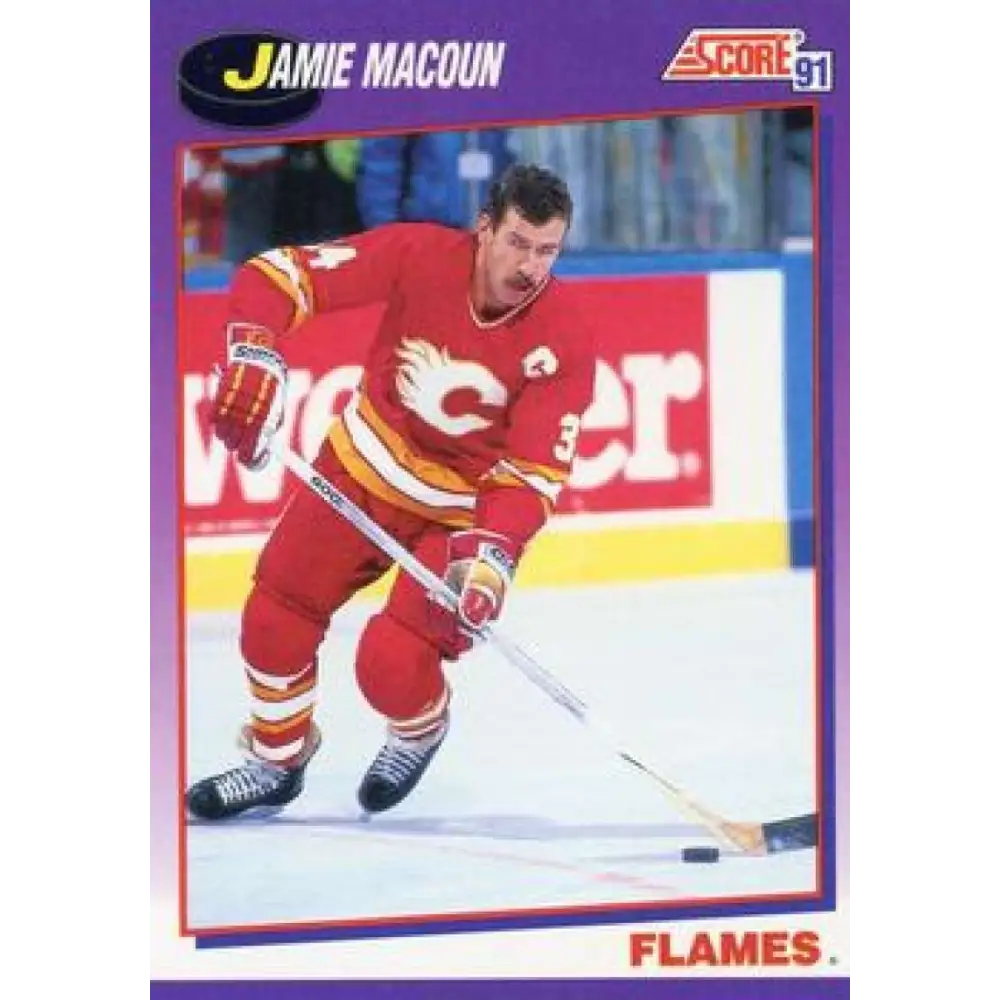 1991-92 Score American #284 Jamie Macoun NM-MT Calgary Flames Hockey Card  Image 1