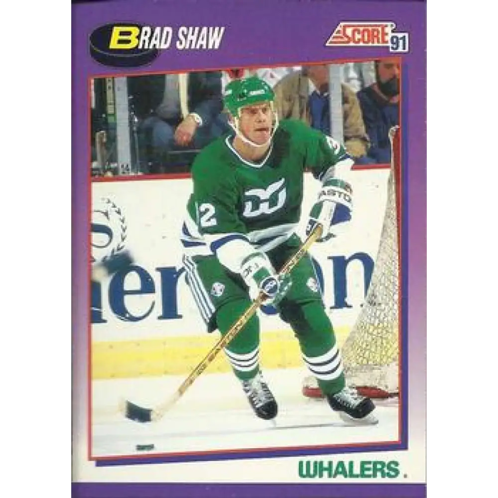 1991-92 Score American #289 Brad Shaw NM-MT Hartford Whalers Hockey Card  Image 1