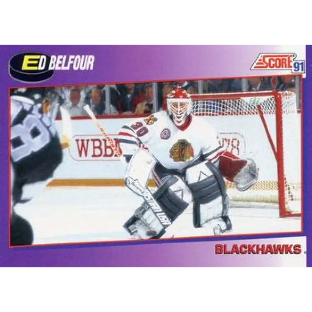 1991-92 Score American #290 Ed Belfour NM-MT Chicago Blackhawks Hockey Card  Image 1