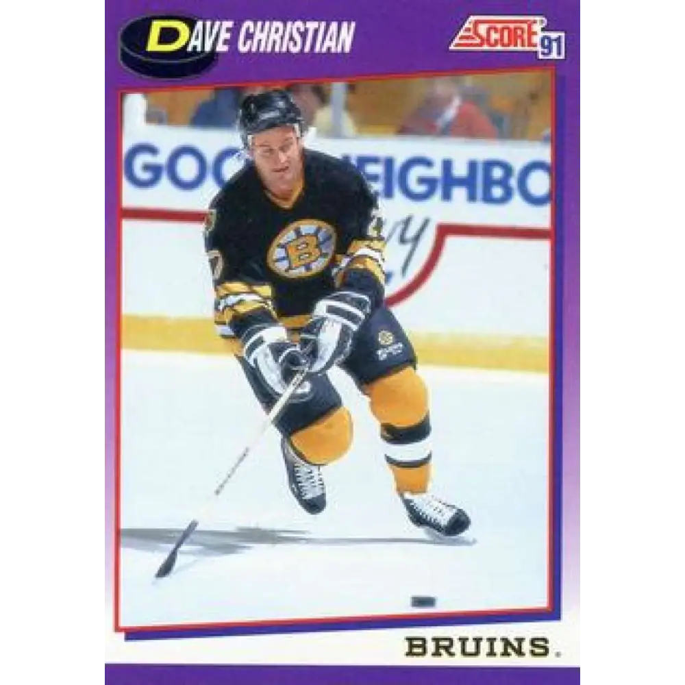 1991-92 Score American #292 Dave Christian NM-MT Boston Bruins Hockey Card  Image 1