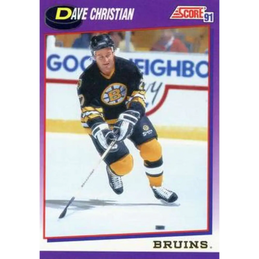 1991-92 Score American #292 Dave Christian NM-MT Boston Bruins Hockey Card  Image 1
