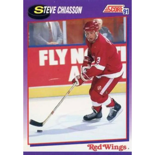 1991-92 Score American #293 Steve Chiasson NM-MT Detroit Red Wings Hockey Card  Image 1