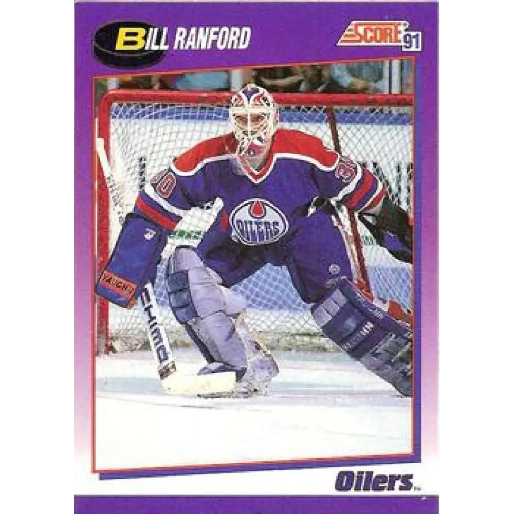 1991-92 Score American #30 Bill Ranford NM-MT Edmonton Oilers Hockey Card  Image 1