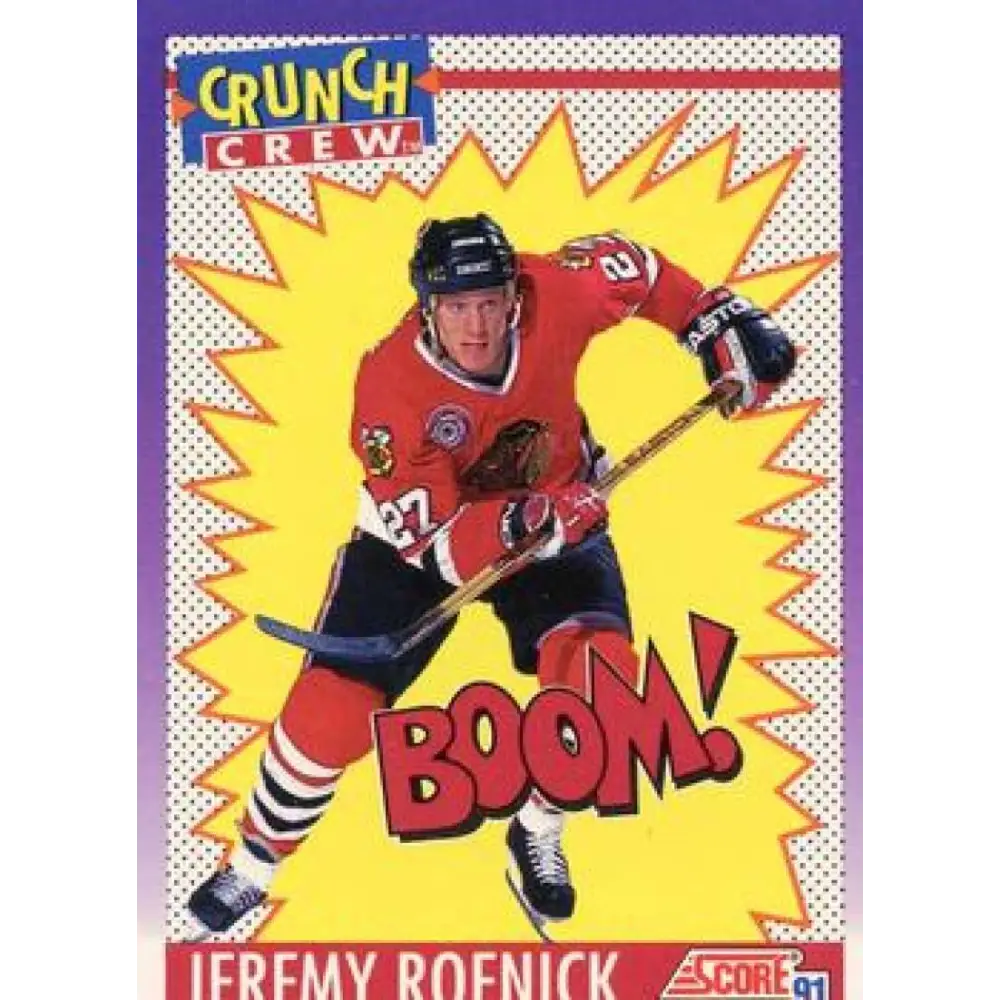 1991-92 Score American #305 Jeremy Roenick NM-MT Chicago Blackhawks Hockey Card  Image 1