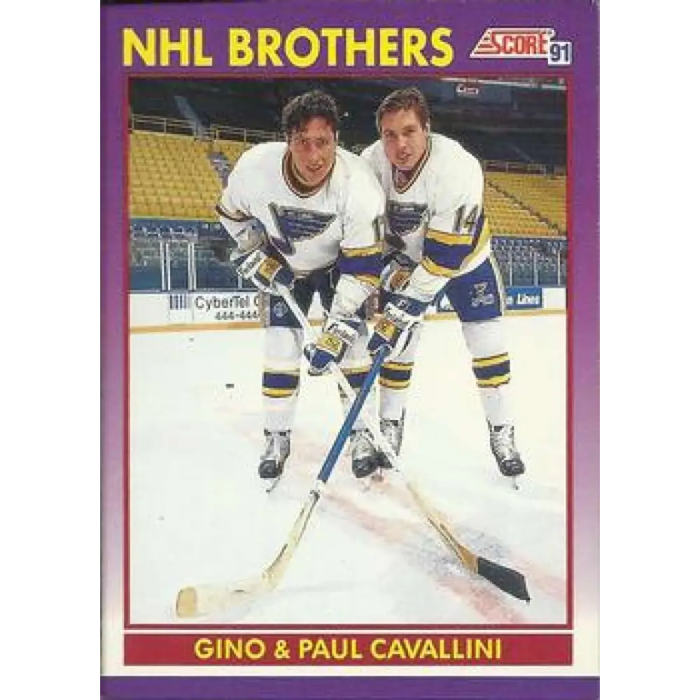 1991-92 Score American #308 Paul Cavallini/Gino Cavallini NM-MT St. Louis Blues Hockey Card  Image 1