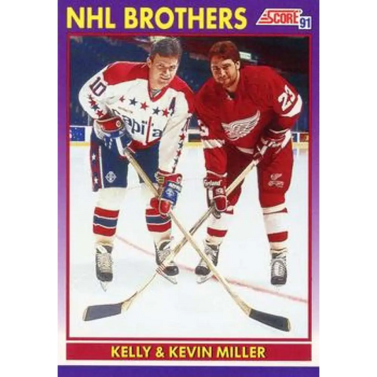 1991-92 Score American #309 Kelly Miller/Kevin Miller NM-MT Washington Capitals Hockey Card  Image 1