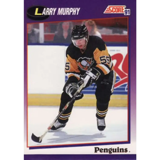 1991-92 Score American #31 Larry Murphy NM-MT Pittsburgh Penguins Hockey Card  Image 1