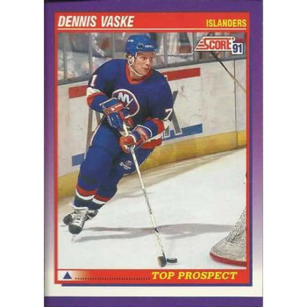 1991-92 Score American #310 Dennis Vaske NM-MT New York Islanders Hockey Card  Image 1