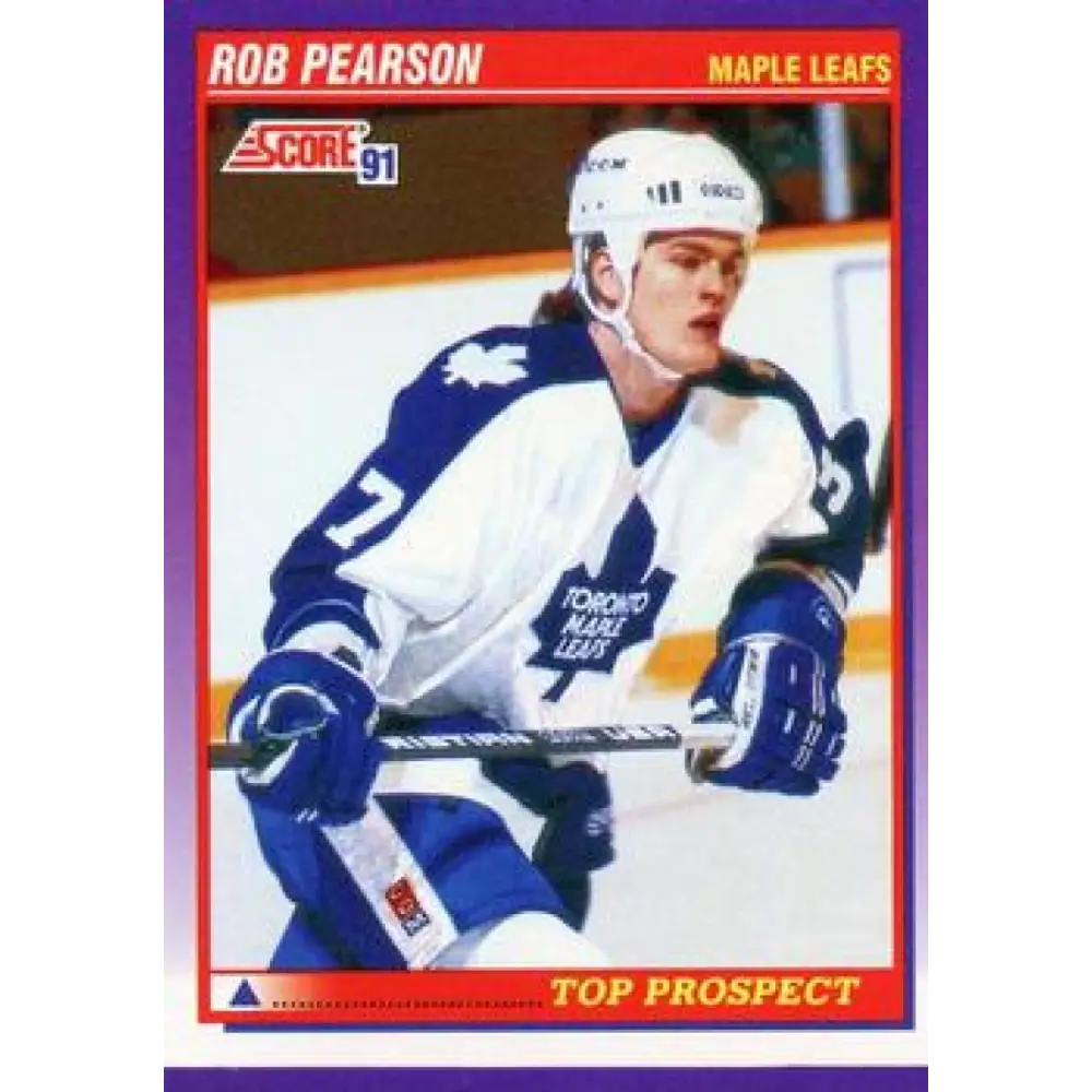 1991-92 Score American #311 Rob Pearson NM-MT RC Rookie Toronto Maple Leafs Hockey Card  Image 1