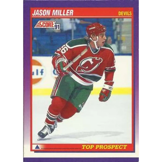 1991-92 Score American #312 Jason Miller NM-MT New Jersey Devils Hockey Card  Image 1