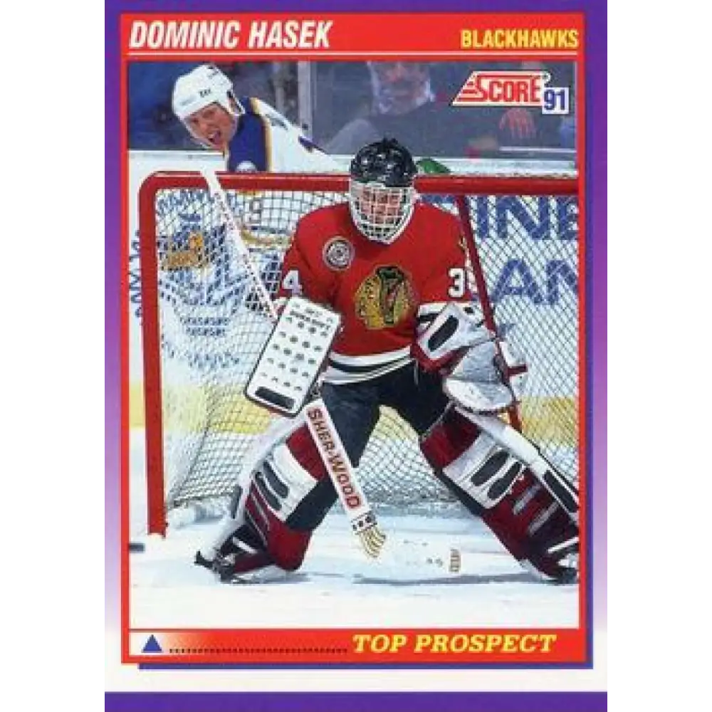 1991-92 Score American #316 Dominik Hasek NM-MT RC Rookie Chicago Blackhawks Hockey Card  Image 1