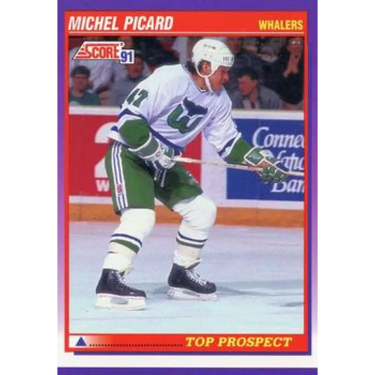 1991-92 Score American #317 Michel Picard NM-MT RC Rookie Hartford Whalers Hockey Card  Image 1