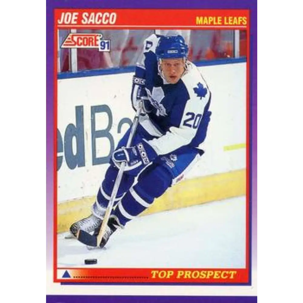 1991-92 Score American #319 Joe Sacco NM-MT RC Rookie Toronto Maple Leafs Hockey Card  Image 1