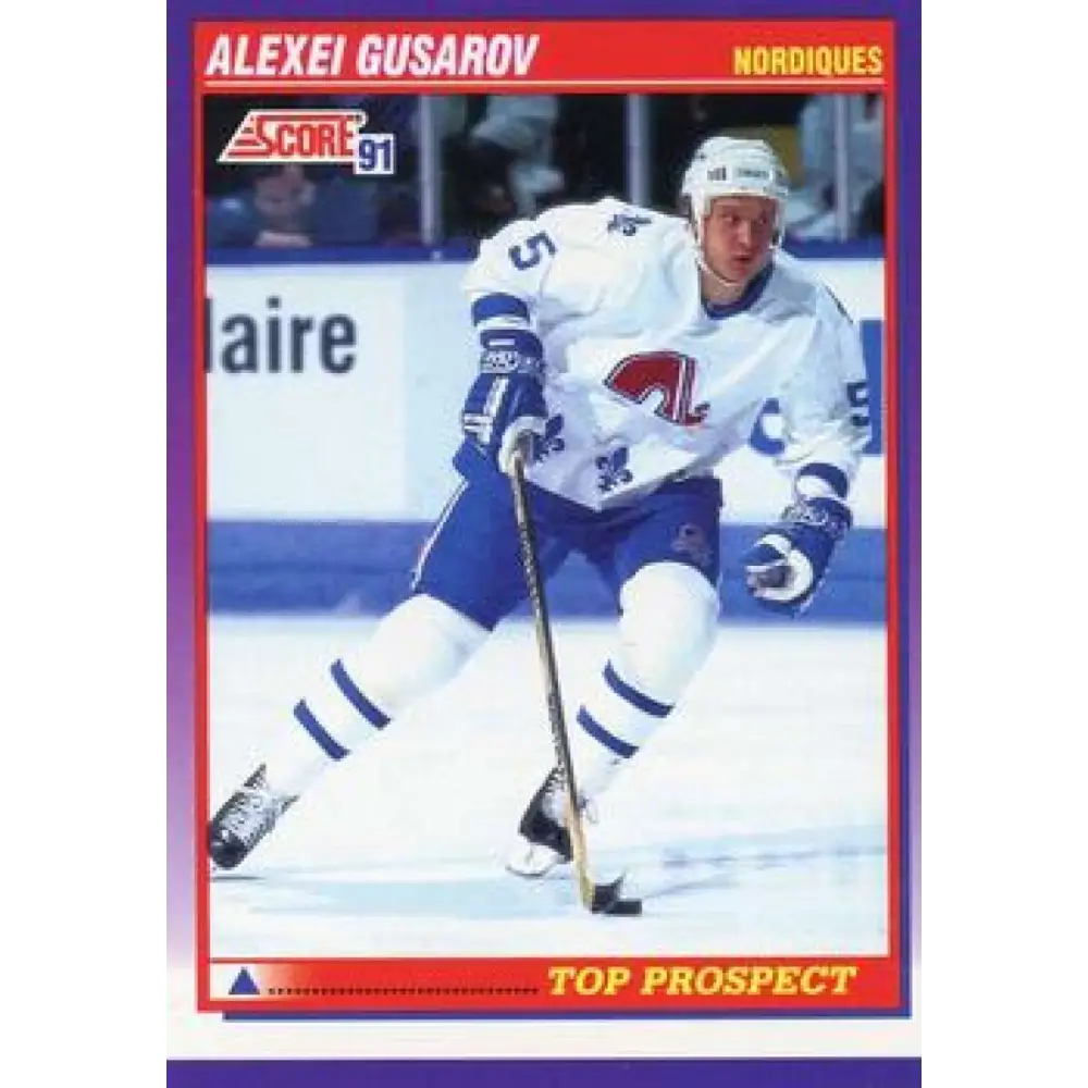 1991-92 Score American #326 Alexei Gusarov NM-MT RC Rookie Quebec Nordiques Hockey Card  Image 1