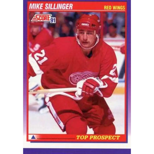 1991-92 Score American #327 Mike Sillinger NM-MT Detroit Red Wings Hockey Card  Image 1