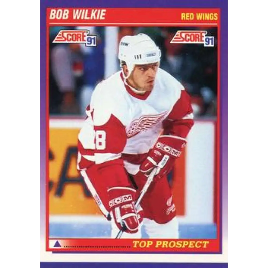 1991-92 Score American #328 Bob Wilkie NM-MT Detroit Red Wings Hockey Card  Image 1