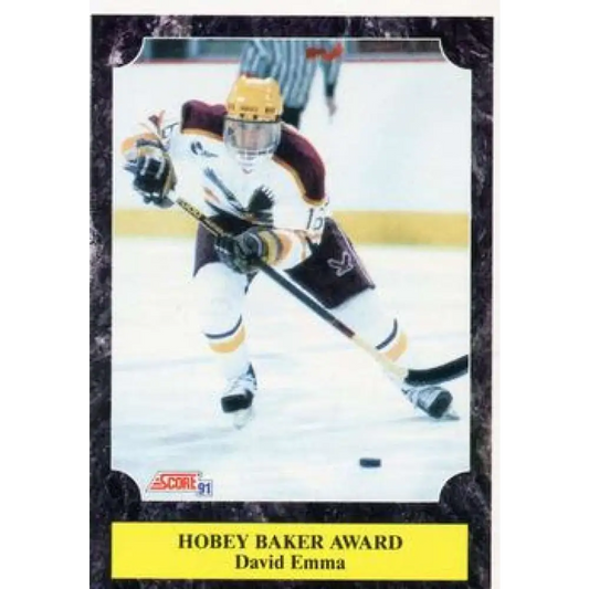 1991-92 Score American #330 David Emma NM-MT RC Rookie Hockey Card  Image 1