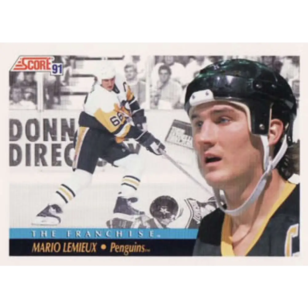 1991-92 Score American #335 Mario Lemieux NM-MT Pittsburgh Penguins Hockey Card  Image 1